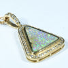 Natural Australian Boulder Opal and Diamond 18k Gold Pendant (15mm x 13mm) Code - AA252