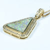 Natural Australian Boulder Opal and Diamond 18k Gold Pendant (15mm x 13mm) Code - AA252