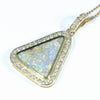 18k Gold - Solid Queensland Boulder Opal - Natural Diamonds