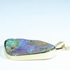 Large Natural Australian Boulder Opal and Diamond 18k Gold Pendant (32 mm x 30mm) Code - Z92