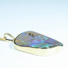 Large Natural Australian Boulder Opal and Diamond 18k Gold Pendant (32 mm x 30mm) Code - Z92