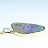 Large Natural Australian Boulder Opal and Diamond 18k Gold Pendant (32 mm x 30mm) Code - Z92
