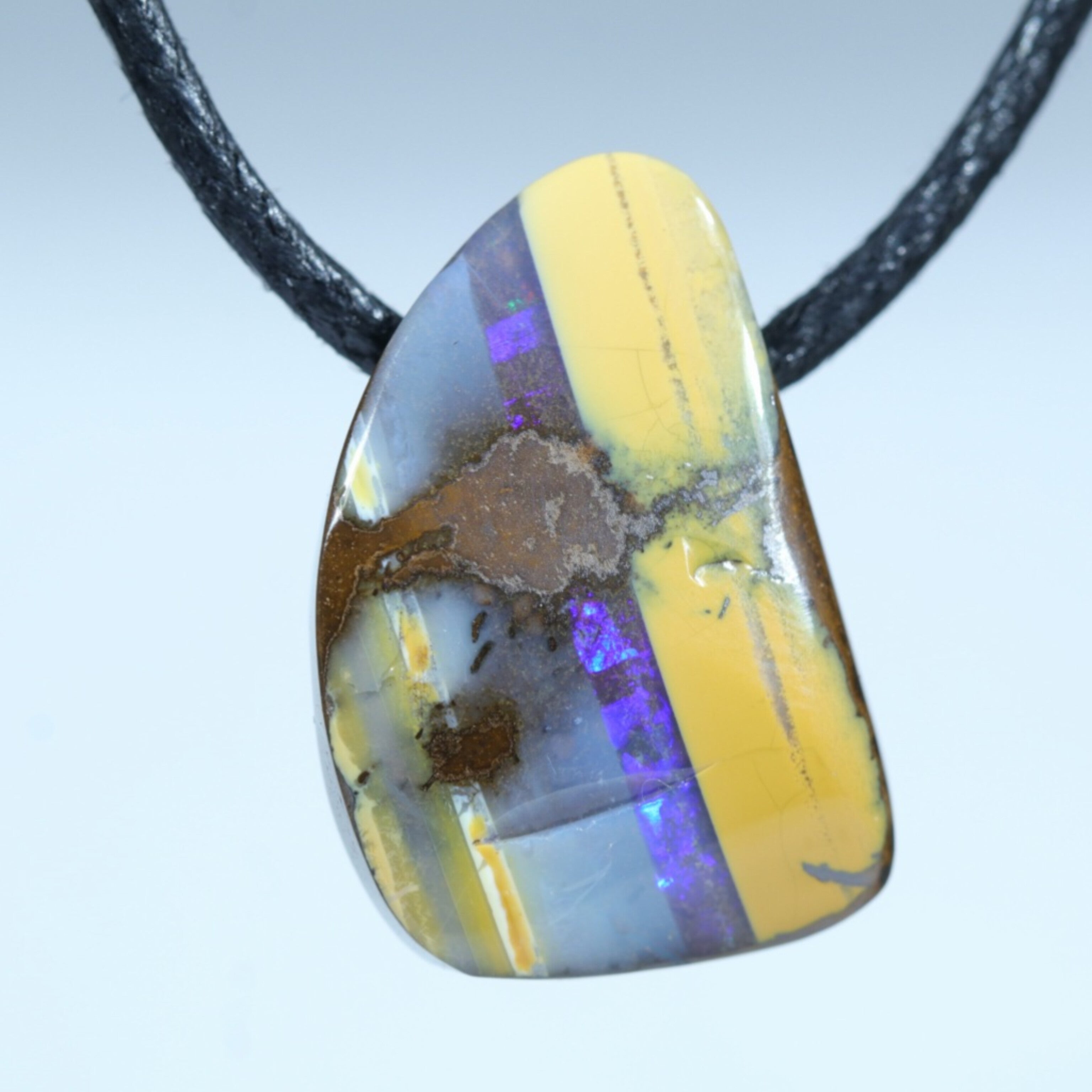 Natural Australian Boulder Opal Pendant  (19.5mm Length x 13.5mm  Width) Code - K07