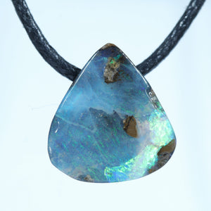 Natural Australian Boulder Opal Side Drill Pendant