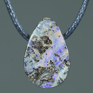 Natural Australian Queensland Boulder Opal Side Drill Pendant