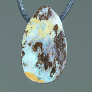 Natural Australian Boulder Opal Side Drill Pendant