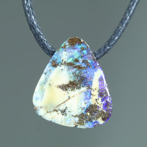 Natural Australian Boulder Opal Side Drill Pendant