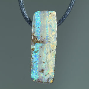 Natural Australian Boulder Opal Side Drill Pendant