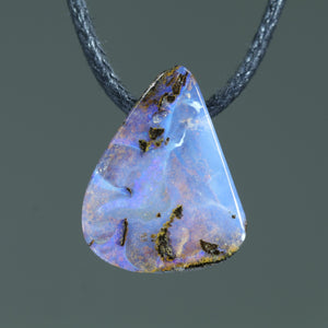 Natural Australian Boulder Opal Side Drill Pendant