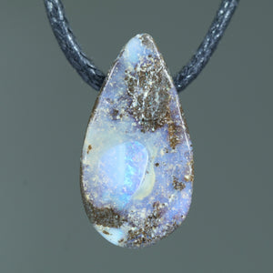 Natural Australian Boulder Opal Side Drill Pendant