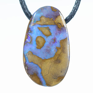 Natural Australian Boulder Opal Side Drill Pendant