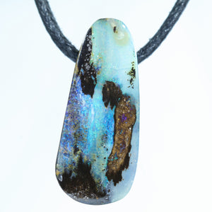 Natural Australian Boulder Opal Side Drill Pendant