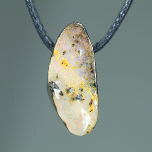 Natural Australian Boulder Opal Side Drill Pendant