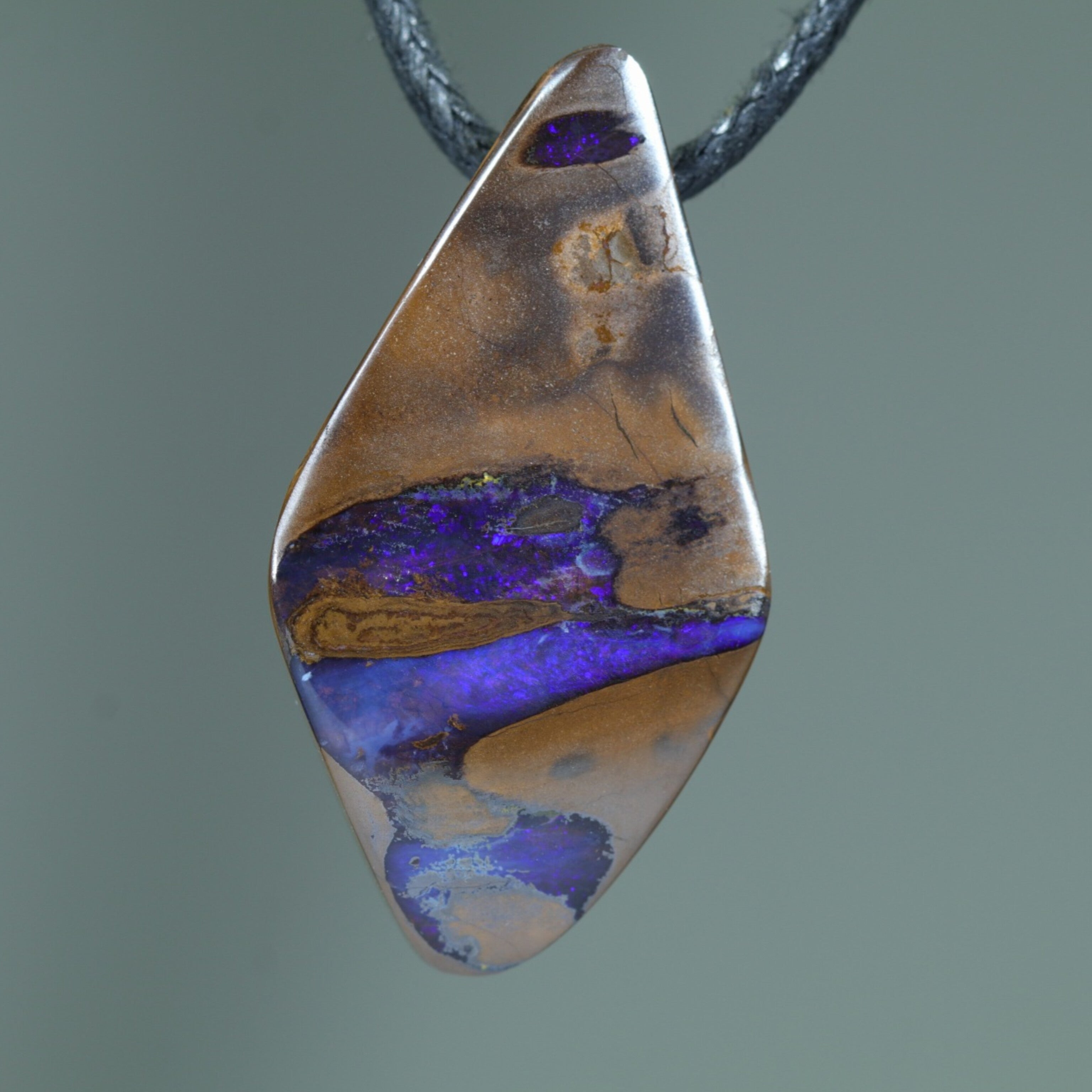 Natural Australian Boulder Opal Pendant  (32mm Length x 17mm Width) Code - K23