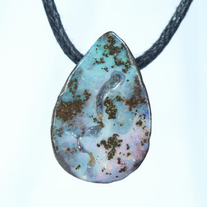 Natural Australian Boulder Opal Side Drill Pendant