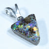 Australian Boulder Opal Silver Pendant with Silver Chain (12mm x 8.5mm) Code - Y207
