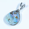 Australian Boulder Opal Silver Pendant with Silver Chain (12mm x 10mm) Code - Y215