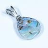 Australian Boulder Opal Silver Pendant with Silver Chain (12mm x 10mm) Code - Y215
