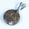 Australian Boulder Opal Silver Pendant with Silver Chain (11mm x 11mm) Code - Y209