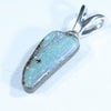 Australian Boulder Opal Silver Pendant with Silver Chain (14mm x 6mm) Code - Y234