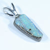 Australian Boulder Opal Silver Pendant with Silver Chain (14mm x 6mm) Code - Y234