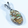 Australian Boulder Opal Silver Pendant with Silver Chain (11mm x 8mm) Code - Y235