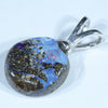 Australian Boulder Opal Silver Pendant with Silver Chain (12mm x 12mm) Code - Y243