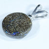 Australian Boulder Opal Silver Pendant with Silver Chain (12mm x 12mm) Code - Y243