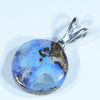 Australian Boulder Opal Silver Pendant with Silver Chain (14mm x 13mm) Code - Y226