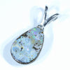 Australian Boulder Opal Silver Pendant with Silver Chain (13mm x 9mm) Code - Y206