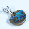 Australian Boulder Opal Silver Pendant with Silver Chain (11mm x 12mm) Code - Y216