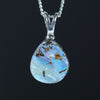 Natural Australian Boulder Opal Silver Pendant