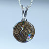 Natural Australian Boulder Opal Silver Pendant