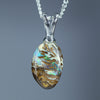 Natural Australian Boulder Opal Silver Pendant