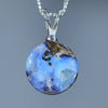 Natural Australian Boulder Opal Silver Pendant