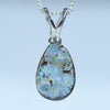 Natural Australian Boulder Opal Silver Pendant