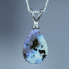 Natural Australian Boulder Opal Silver Pendant