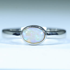 Natural Australian Lightning Ridge Opal Ring