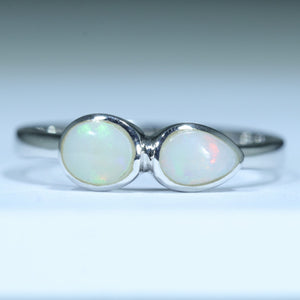 Natural Australian Lightning Ridge Opal Ring