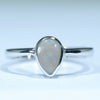 Natural Australian Lighting Ridge Silver Opal Ring