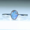 Natural Australian Boulder Opal Silver Ring