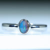 Natural Australian Boulder Opal Silver Ring