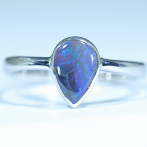 Natural Australian Lightning Ridge Opal Ring