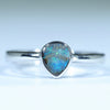 Natural Australian Boulder Opal Silver Ring