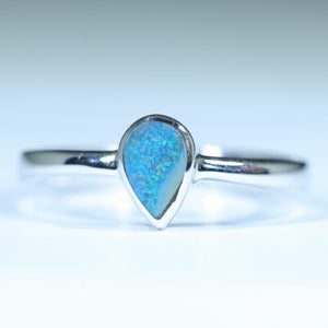 Natural Australian Boulder Opal Silver Ring
