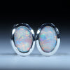 White Gold Crystal Opal Studs - Australian Opal Shop - Gold Coast