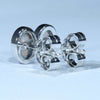 Coober Pedy Crystal Opal 14K White Gold Stud Earrings (6mm x 4.5mm) Code W36