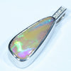 10k White Gold - Solid Queensland Boulder Opal - Natural Diamonds
