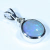 Lightning Ridge Dark Opal and Diamond White Gold Pendant (8mm x 8mm) Code - Z16