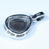 Natural Australian Boulder Opal and Diamond 14k White Gold Pendant (7.5mm x 6mm) Code - Z24